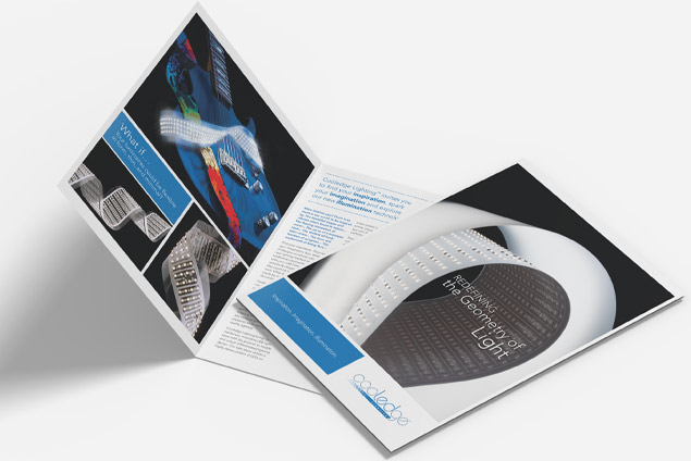 A bifold brochure designed by Jim Chapin for Cooledge Lighting